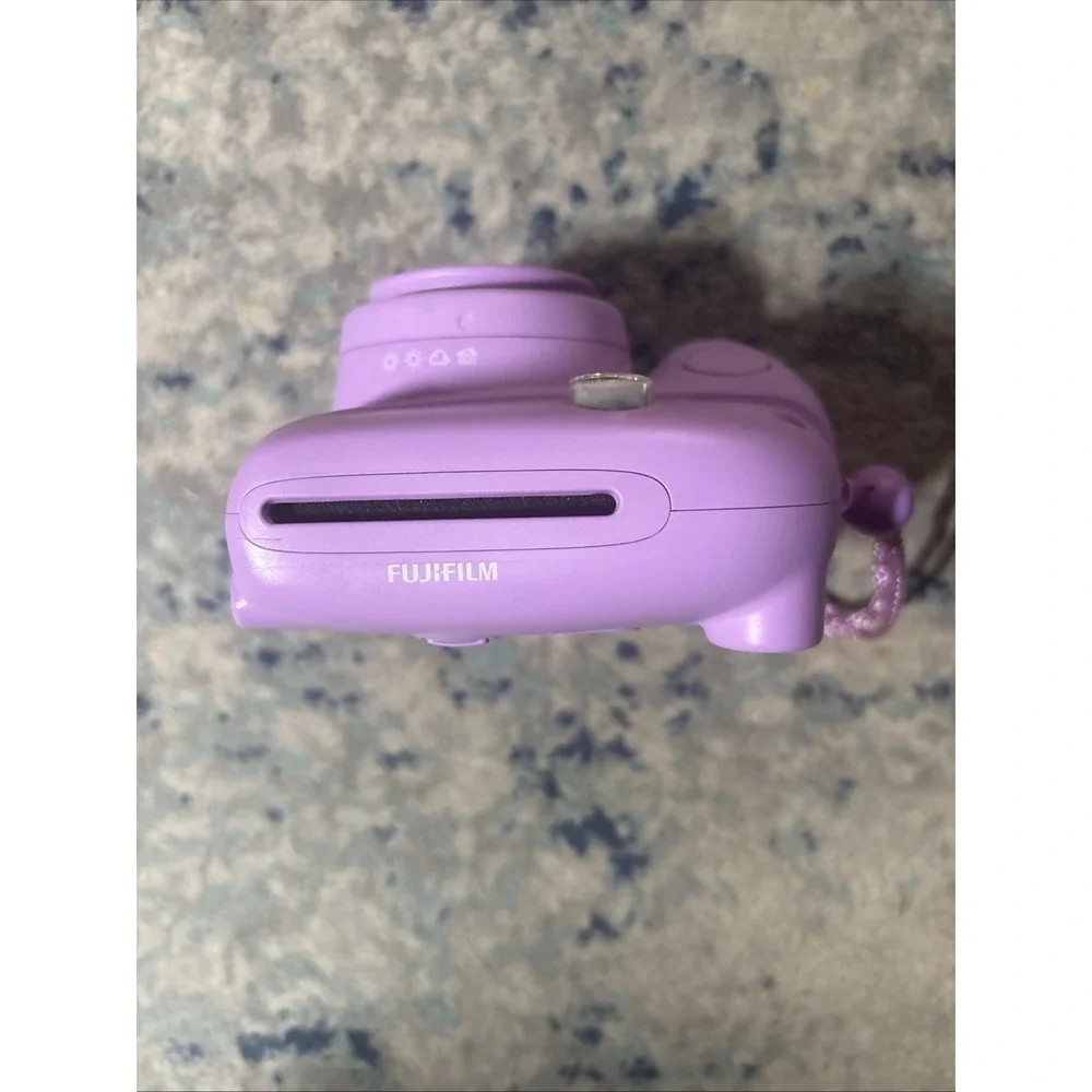 Fujifilm Instax Mini 7+ Instant Film Camera Purple w/ Wrist Strap Tested EUC